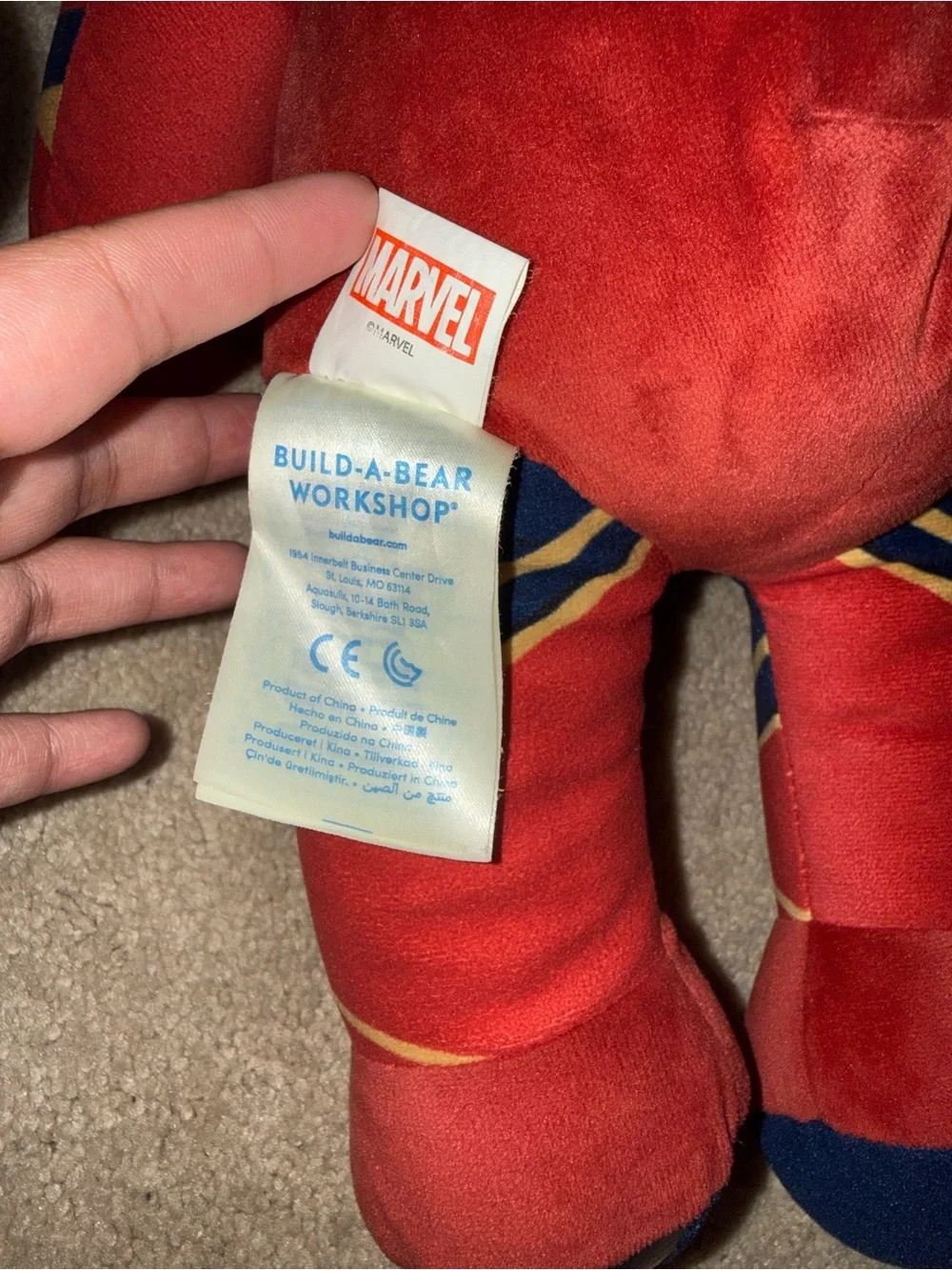 Build-A-Bear Workshop Marvel Avengers: Infinity War Iron Spider-Man bear.
